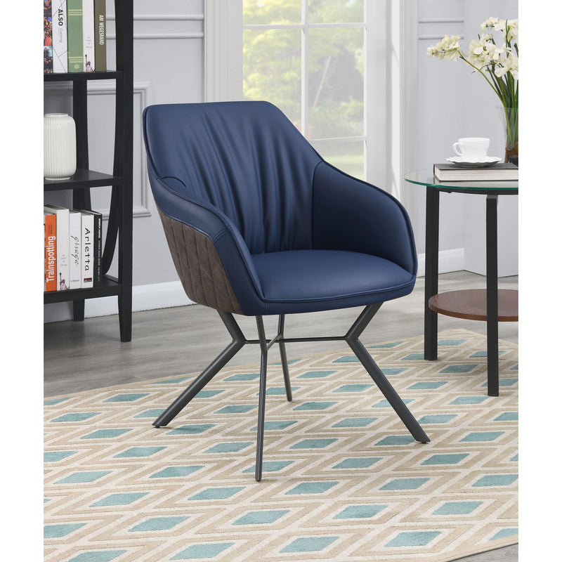 Coaster Furniture Mayer 193722 Upholstered Dining Arm Chair - Blue and Brown (Set of 2) IMAGE 8