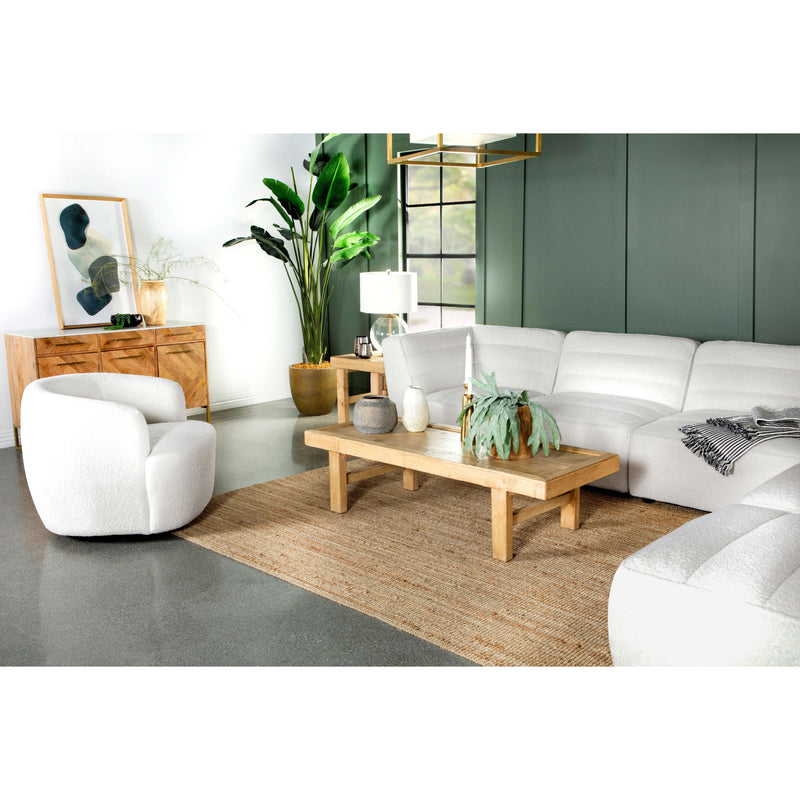 Coaster Furniture Hudson 905726 Faux Sheepskin Upholstered Swivel Chair - Natural IMAGE 11