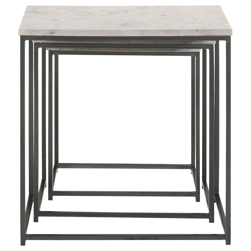 Coaster Furniture Medora 936016 3-piece Marble Top Nesting Table Set - White IMAGE 6