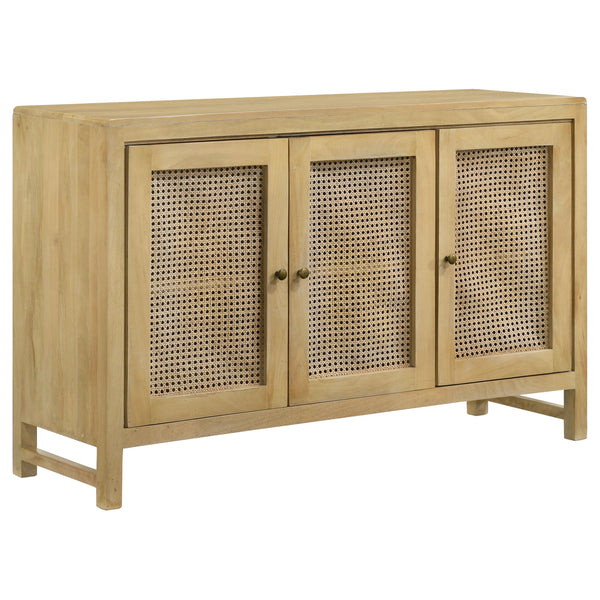 Coaster Furniture Zamora 953556 Rectangular 3-Door Accent Cabinet Natural IMAGE 1