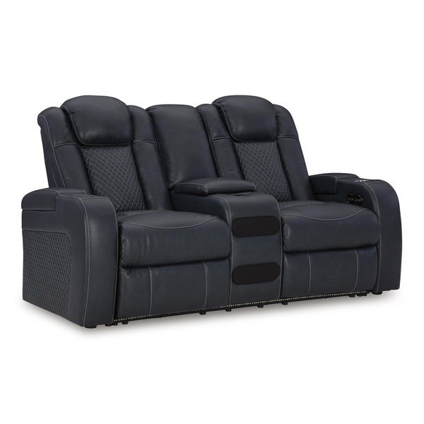 Signature Design by Ashley Fyne-Dyme Power Reclining Leather Look Loveseat 3660318 IMAGE 1