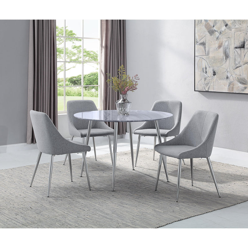 Crown Mark Round Tola Dining Table with Glass Top 1173T-45RD-LEG/1173T-45RD-TOP IMAGE 2