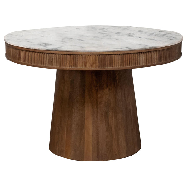 Coaster Furniture Round Ortega Dining Table with Marble Top and Pedestal Base 105141 IMAGE 1