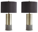 Jacek - Metal Table Lamp (Set of 2) - Gray / Brass Finish