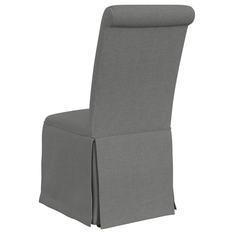 Coaster Furniture Shawna 100749 Upholstered Skirted Side Chair - Light Grey (Set of 2) IMAGE 5