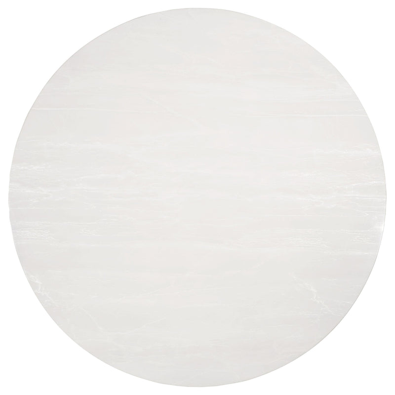 Coaster Furniture Gwynn 107171 Round 51-inch Marble Stainless Steel Dining Table - Gold IMAGE 15