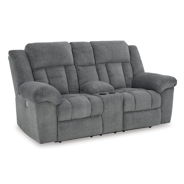 Signature Design by Ashley Tip-Off Power Reclining Fabric Loveseat 6930418 IMAGE 1