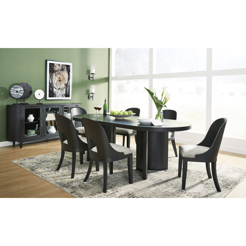Signature Design by Ashley Oval Rowanbeck Dining Table with Pedestal Base D821-25 IMAGE 10