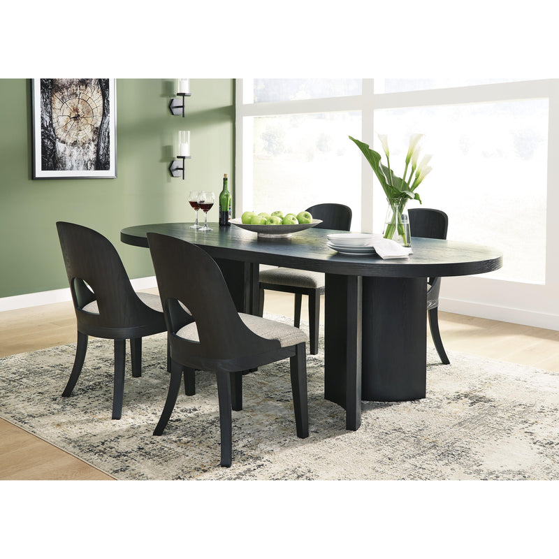 Signature Design by Ashley Oval Rowanbeck Dining Table with Pedestal Base D821-25 IMAGE 11