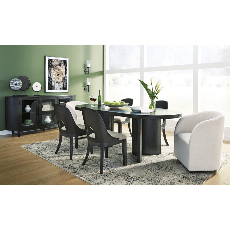 Signature Design by Ashley Oval Rowanbeck Dining Table with Pedestal Base D821-25 IMAGE 12