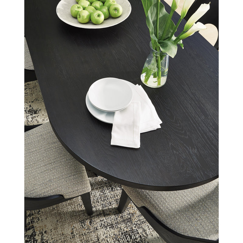 Signature Design by Ashley Oval Rowanbeck Dining Table with Pedestal Base D821-25 IMAGE 6