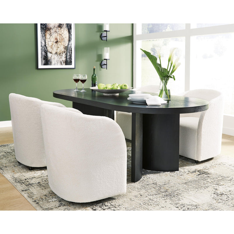 Signature Design by Ashley Oval Rowanbeck Dining Table with Pedestal Base D821-25 IMAGE 8