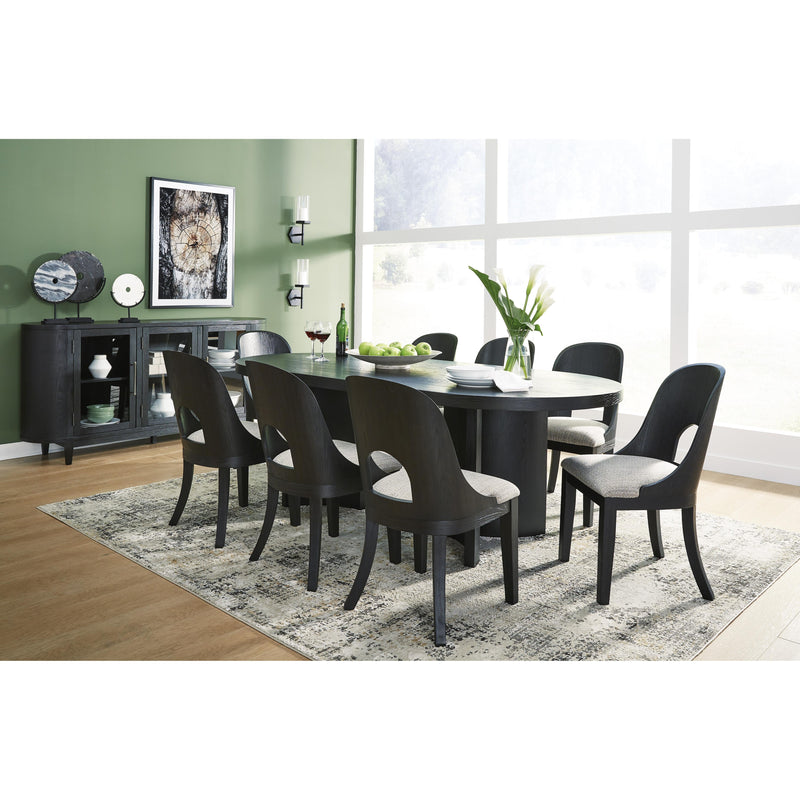 Signature Design by Ashley Oval Rowanbeck Dining Table with Pedestal Base D821-25 IMAGE 9