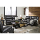 Signature Design by Ashley Mountainous Power Reclining Leather Match Loveseat U6580118 IMAGE 15