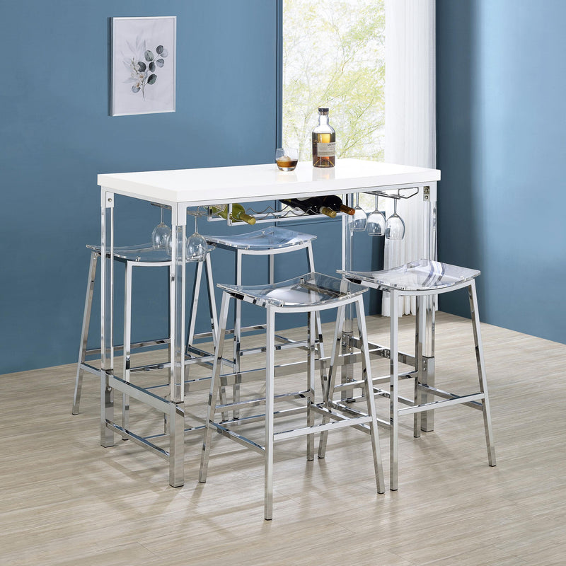 Coaster Furniture Jovani 182359 Acrylic Backless Bar Stool - Chrome (Set of 2) IMAGE 7