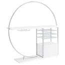 Coaster Furniture Risley 182798 2-Door Circular LED Home Bar with Wine Storage - White High Gloss IMAGE 15