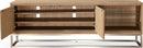 One - Coastal Modern TV Console - Brushed Stainless Steel And Bisque