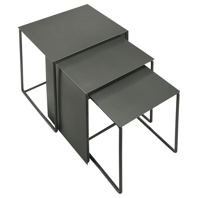 Coaster Furniture Imez 930250 3-piece Rectangular Metal Nesting Table Set - Grey IMAGE 2