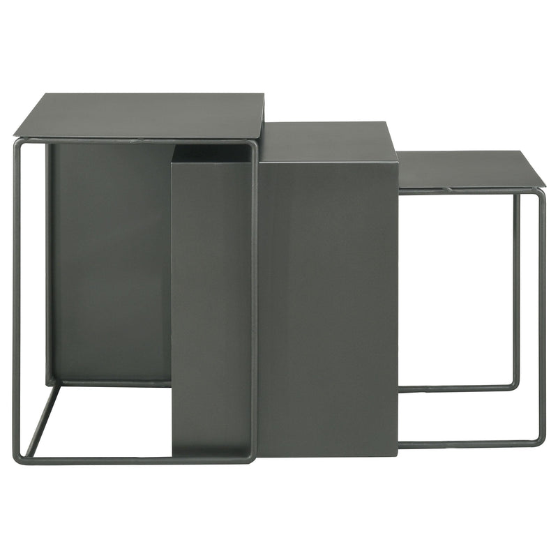 Coaster Furniture Imez 930250 3-piece Rectangular Metal Nesting Table Set - Grey IMAGE 5