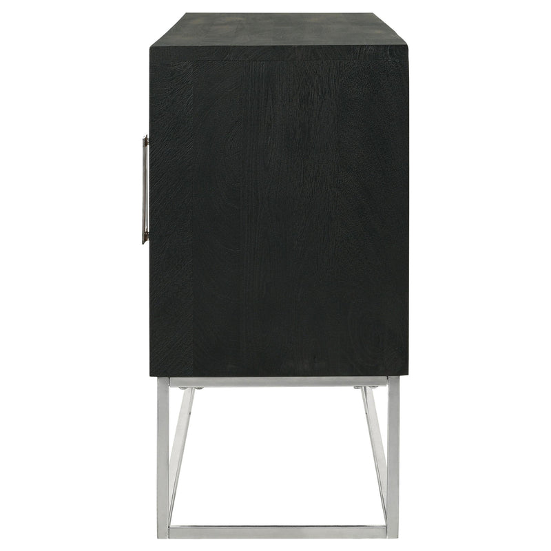 Coaster Furniture Borman 950331 4-Door Wooden Accent Cabinet - Walnut/Black IMAGE 6