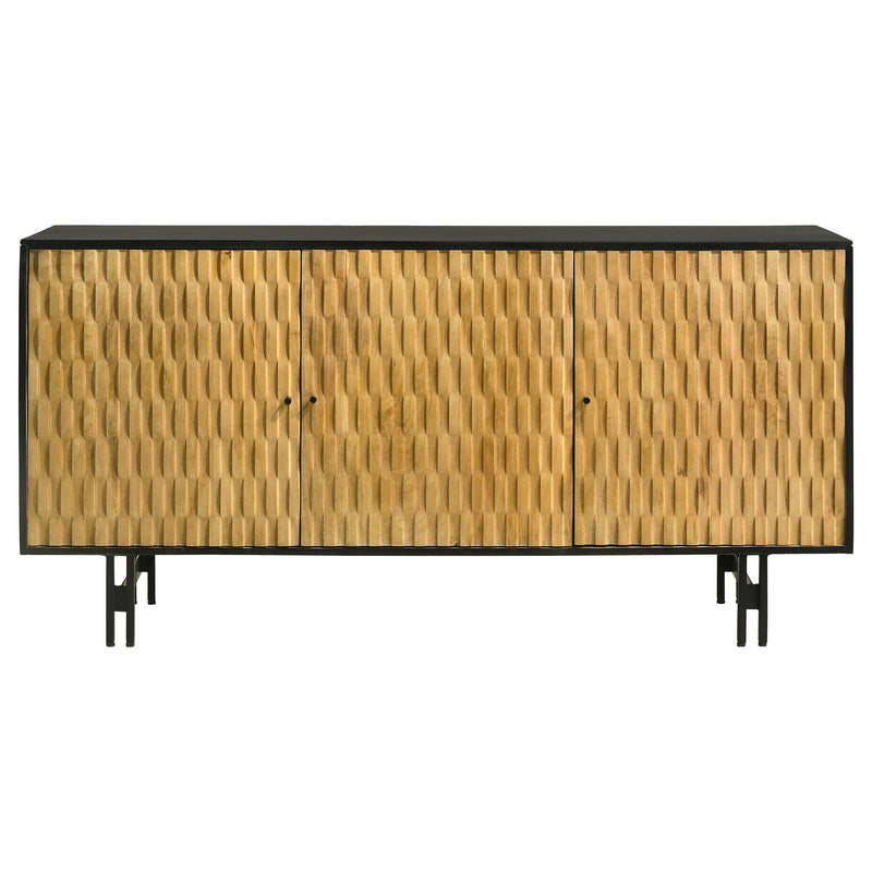 Coaster Furniture Aminah 950383 3-Door Wooden Accent Cabinet - Natural/Black IMAGE 3