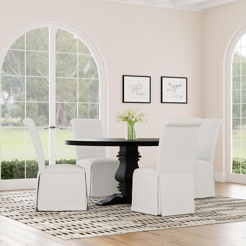 Coaster Furniture Shawna 100748 Upholstered Skirted Side Chair - White (Set of 2) IMAGE 11