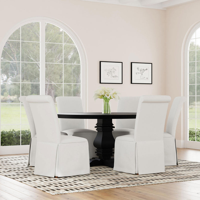 Coaster Furniture Shawna 100748 Upholstered Skirted Side Chair - White (Set of 2) IMAGE 12
