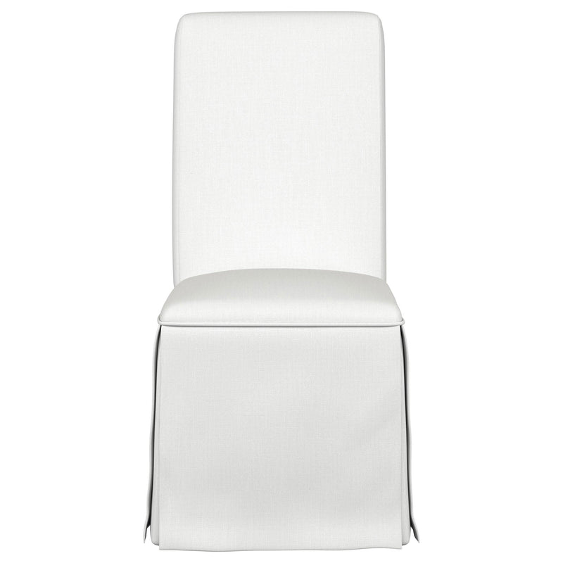 Coaster Furniture Shawna 100748 Upholstered Skirted Side Chair - White (Set of 2) IMAGE 2