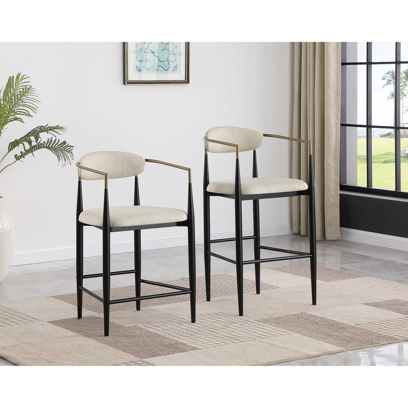 Coaster Furniture Tina 121187 Fabric Upholstered Bar Chair - Beige (Set of 2) IMAGE 9
