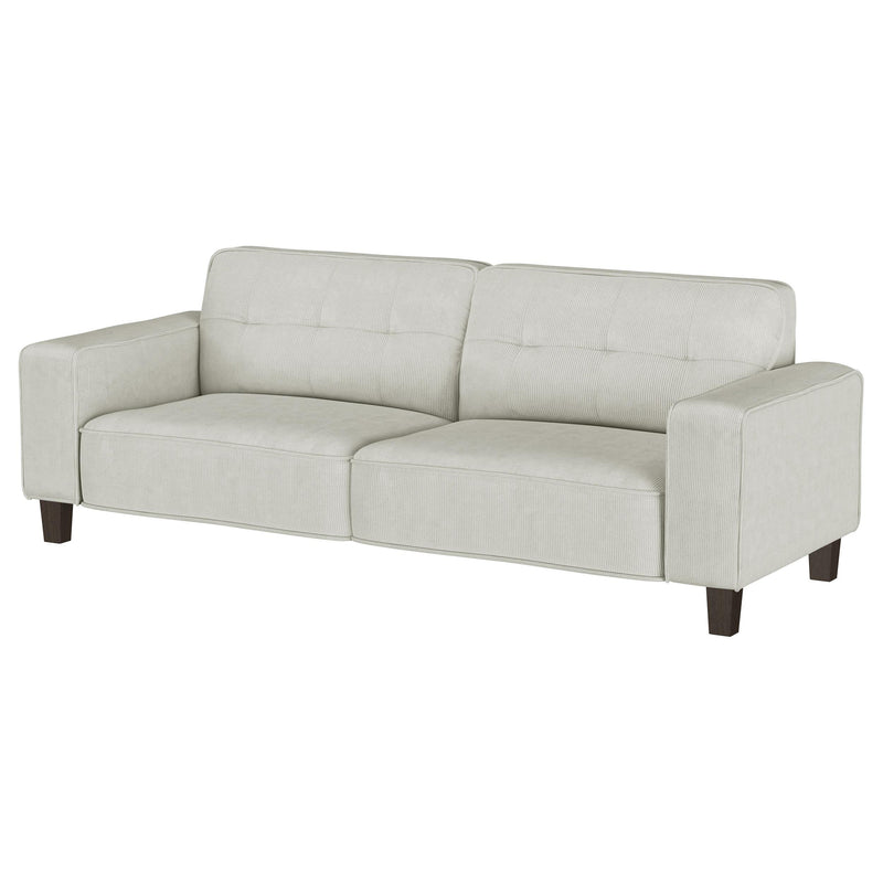 Coaster Furniture Deerhurst 509647 Upholstered Track Arm Tufted Sofa - Greige IMAGE 3