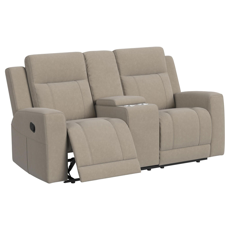 Coaster Furniture Brentwood Reclining Fabric Loveseat with Console 610282 IMAGE 2