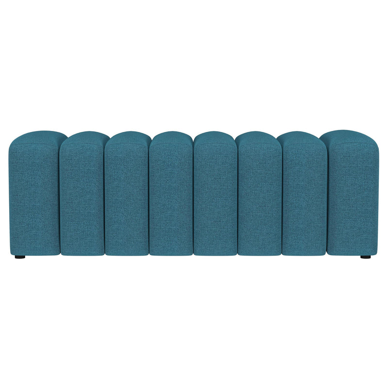 Coaster Furniture Summer 910293 Upholstered Channel Tufted Accent Bench - Peacock Blue IMAGE 2