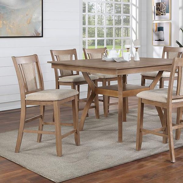 Furniture of America Square Upminster Counter Height Dining Table CM3984NT-PT IMAGE 1
