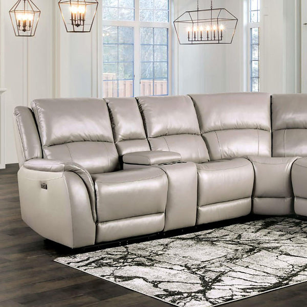 Furniture of America Gorgius Power Reclining Leather Match Sectional CM9910ST-SECT-PM IMAGE 1