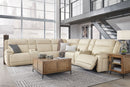 Double Deal - 7-Piece Power Reclining Sectional With 2 Consoles - Almond