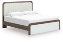 Kendanport - 4 Pc. - King Platform Bed, Dresser, Mirror And Nightstand - Brown / White