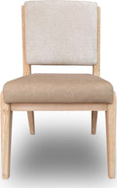 Zinnia - Upholstered Dining Chair (Set of 2) - White Sand, Buttermilk Leather And Dune Chenille