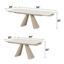 Cassian - Dining Table With Ceramic Top - Cream
