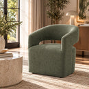 Libni - Arm Chair With Casters - Green Linen