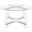 Coaster Furniture Round Keeling Dining Table with Glass Top 108501 IMAGE 3