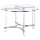 Coaster Furniture Round Keeling Dining Table with Glass Top 108501 IMAGE 4