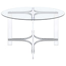 Coaster Furniture Round Keeling Dining Table with Glass Top 108501 IMAGE 5