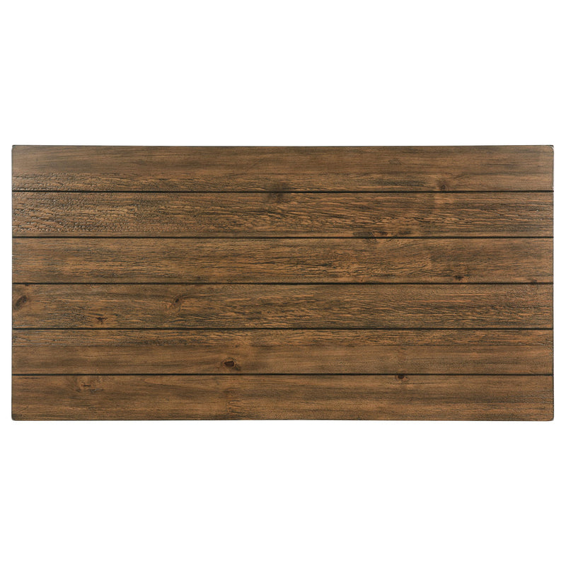 Coaster Furniture Payne 710548 Wood Coffee Table with Shelf - Distressed Brown IMAGE 4