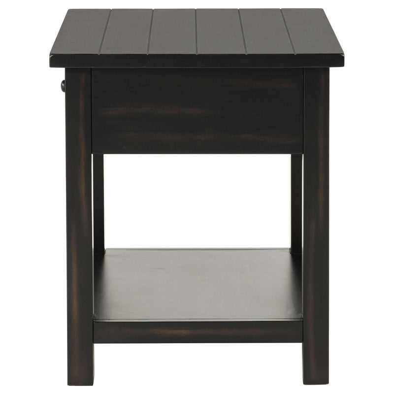 Coaster Furniture Payne 710567 1-Drawer Wood End Table with Shelf - Distressed Java IMAGE 5