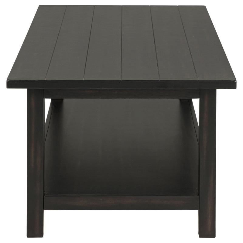 Coaster Furniture Payne 710568 Wood Coffee Table with Shelf - Distressed Java IMAGE 3