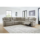 Signature Design by Ashley Narwhal Place PC99201S36 6 pc Reclining Sectional with Storage Console IMAGE 3