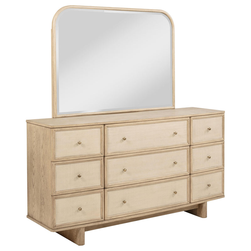 Coaster Furniture Kailani 225043M 9-Drawer Dresser and Mirror - Beige Oak IMAGE 1