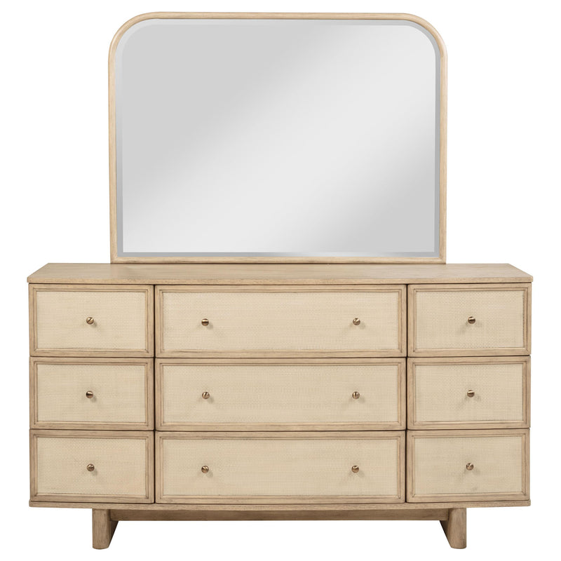 Coaster Furniture Kailani 225043M 9-Drawer Dresser and Mirror - Beige Oak IMAGE 2