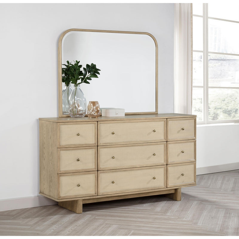Coaster Furniture Kailani 225043M 9-Drawer Dresser and Mirror - Beige Oak IMAGE 9