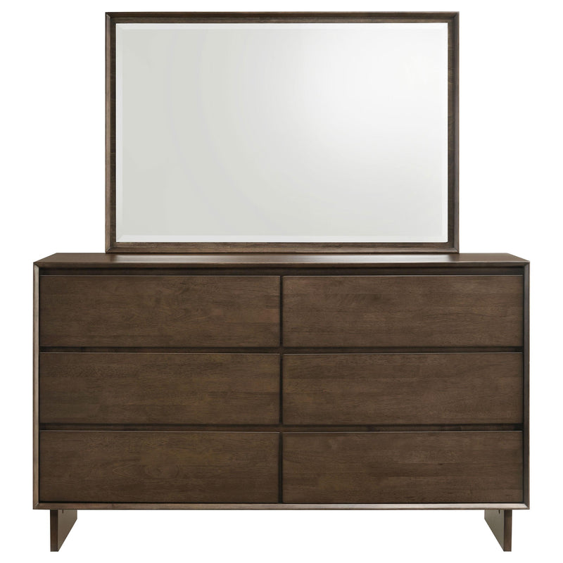 Coaster Furniture Glenwood 225013M 6-Drawer Dresser and Mirror - Warm Brown IMAGE 2